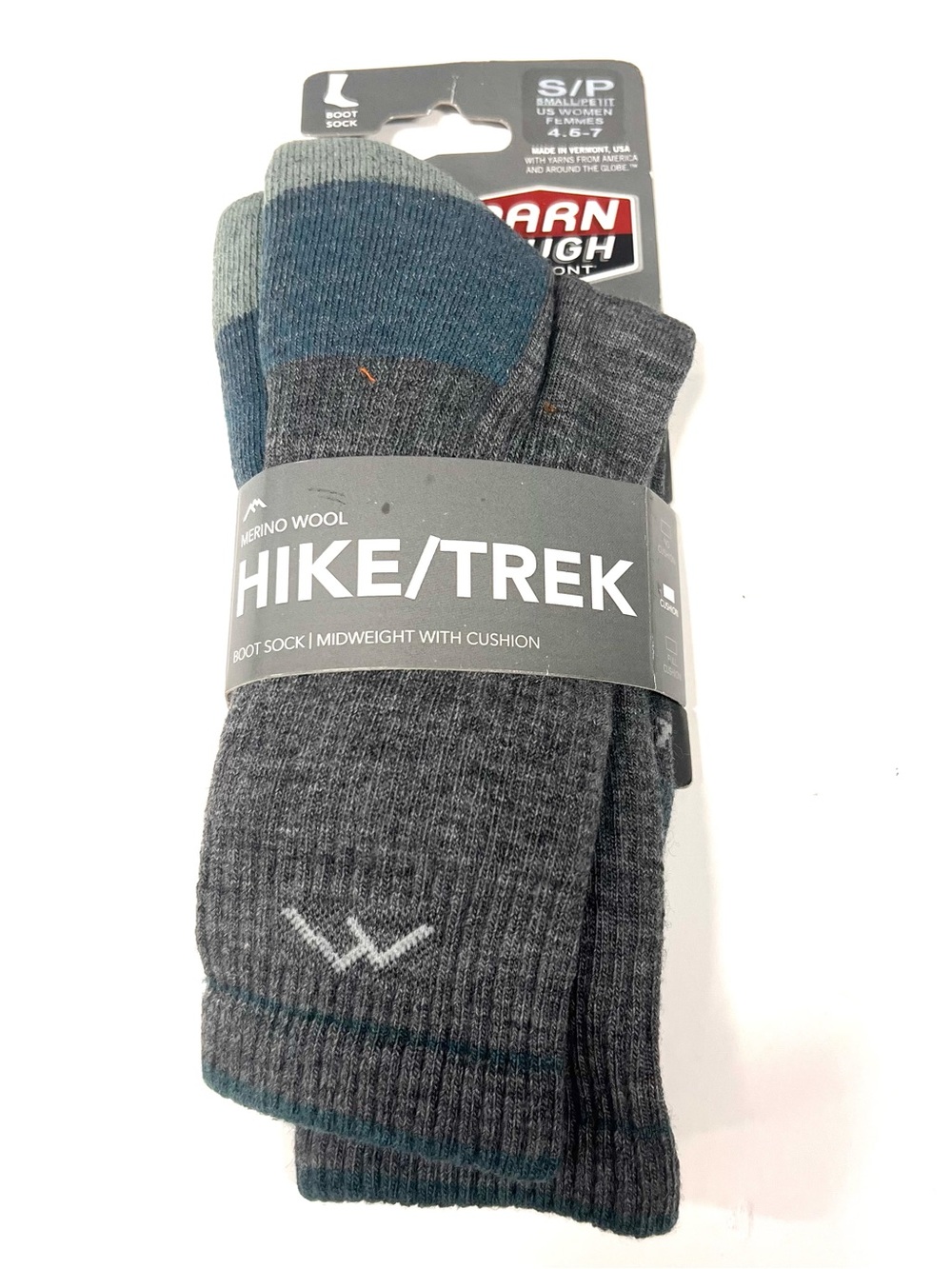 DARN TOUGH SLATE Women's Hiker Boot Midweight Hiking Sock Merino Wool Socks S/P